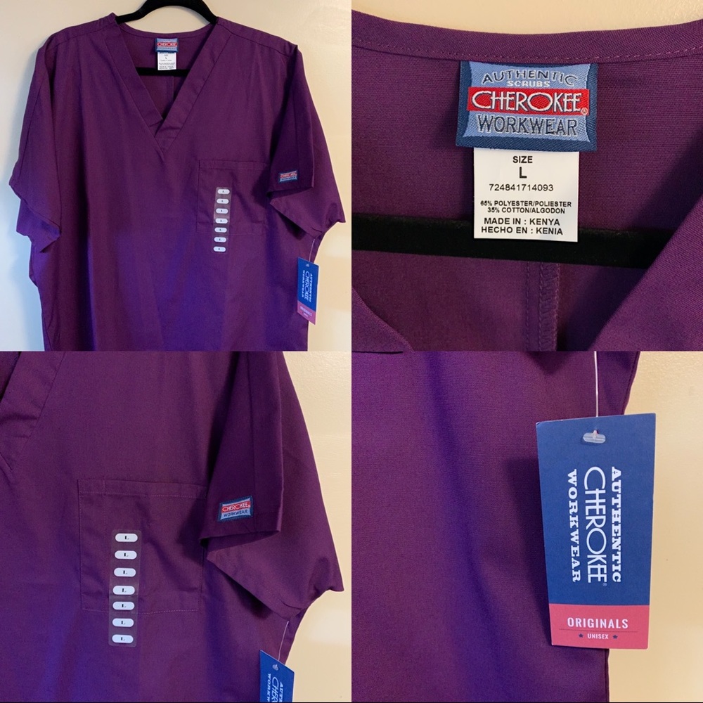 NWT Cherokee Workwear V Neck Scrub Top Unisex